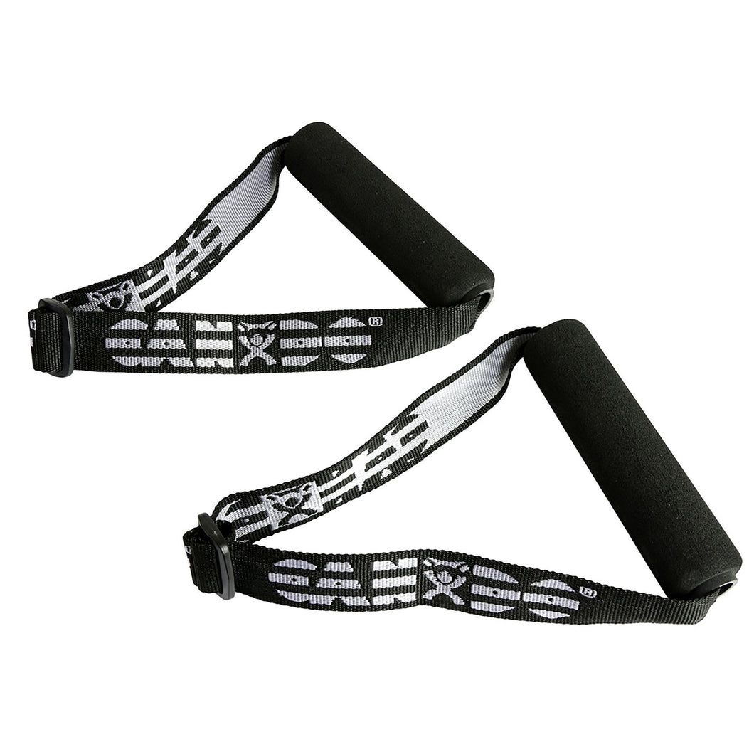 CanDo Exercise Band Accessory, Foam-Padded, Adjustable Webbing Handle (Pair)