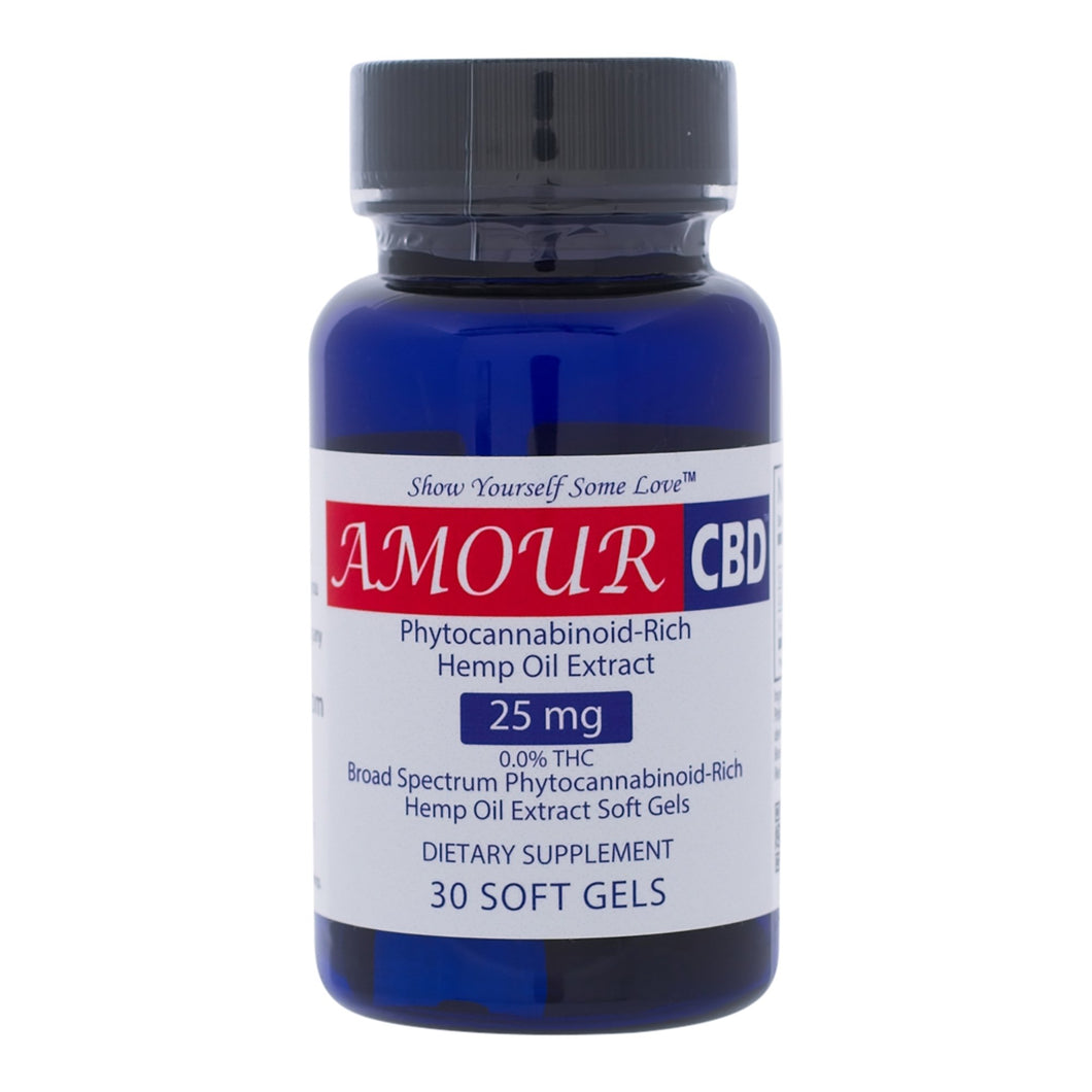 AmourCBD™ Soft Gels, 25mg CBD, 30 count